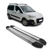 Alu Seitenschweller Trittbretter für Peugeot Partner Tepee 2008-2018 Silber 2tlg