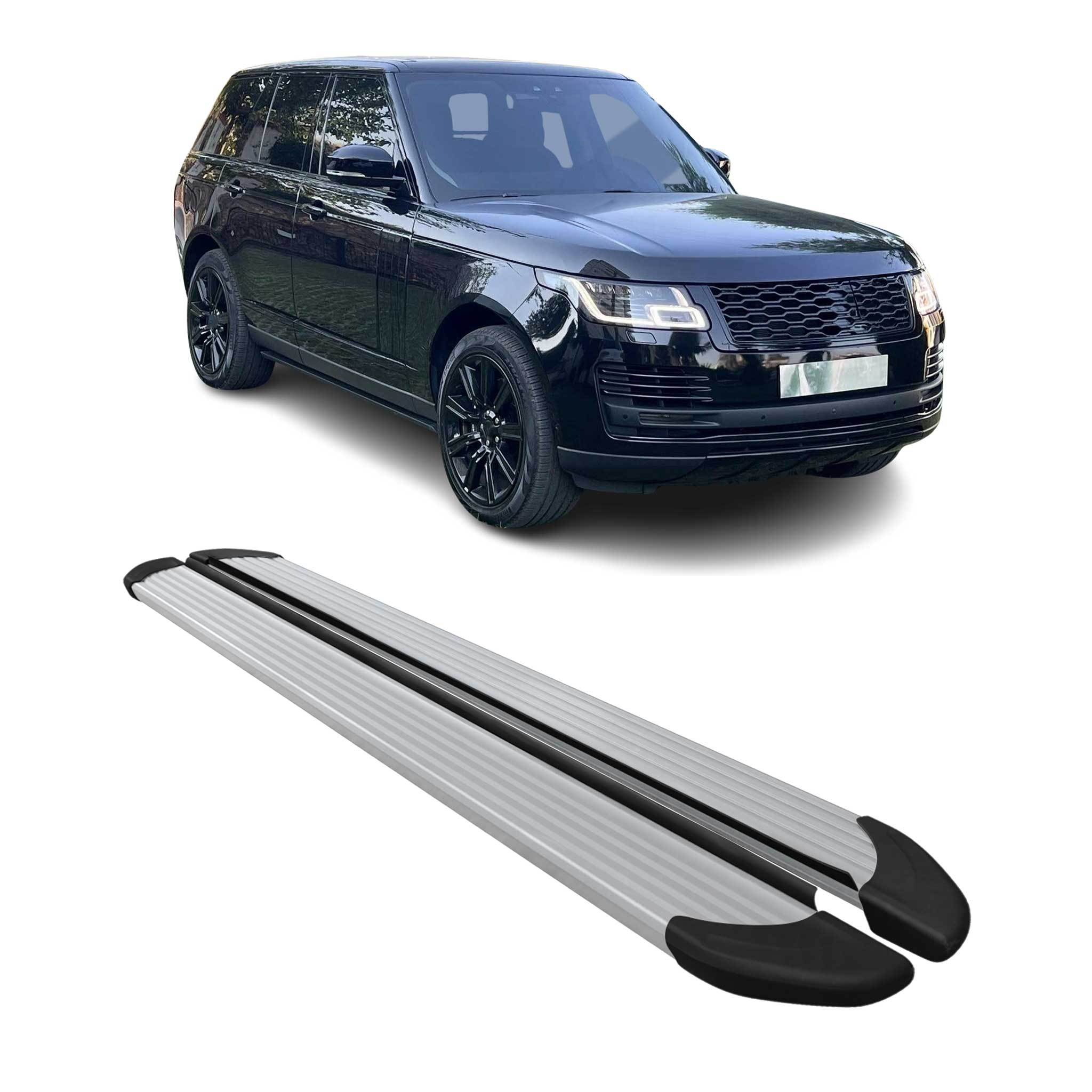 Seitenschweller Trittbretter für Range Rover IV Vogue 2012-2021 L1 SWB Alu Grau