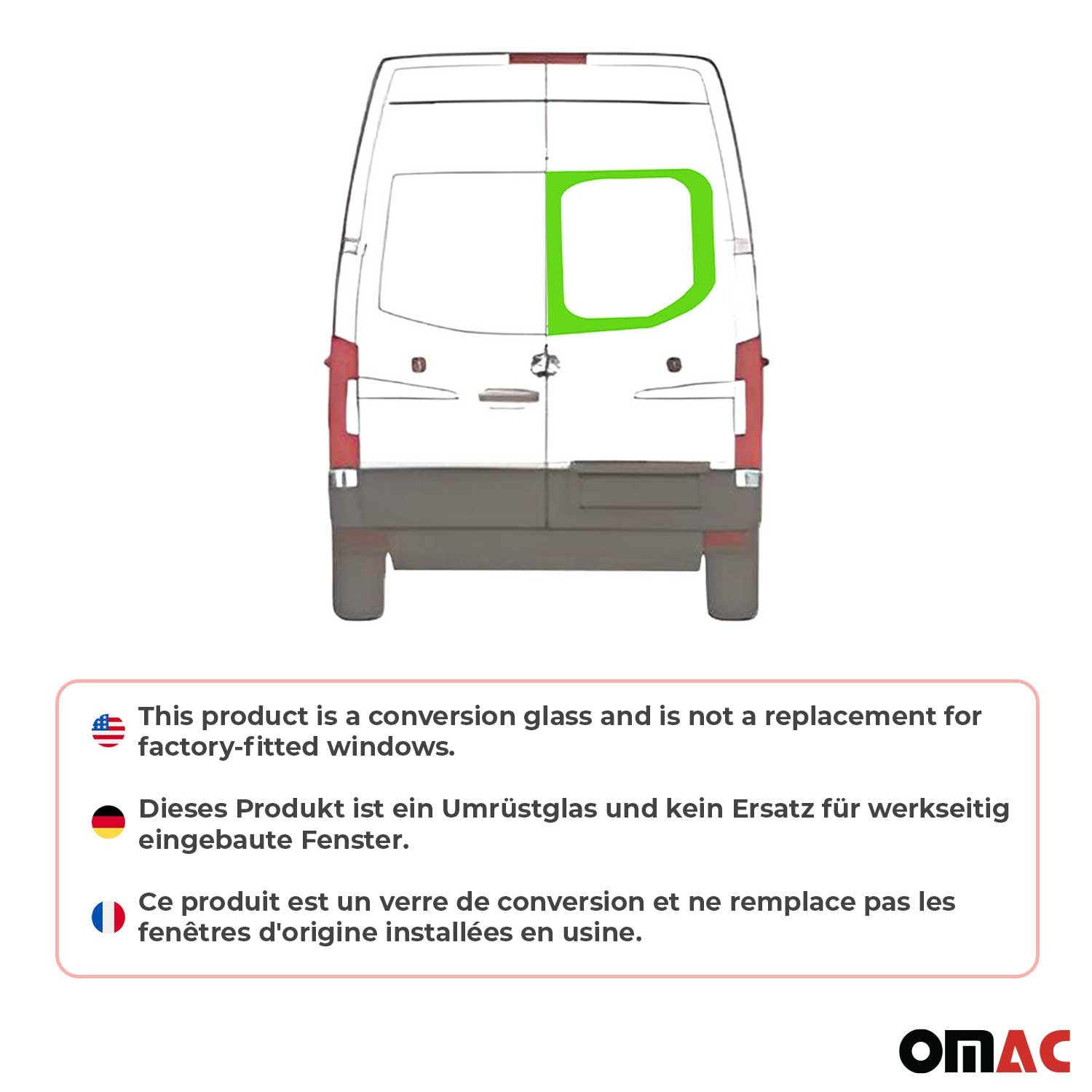Heckscheibe Fenster Auto für Mercedes Sprinter W907 2018-2026 Rechts L1 L2 L3 L4