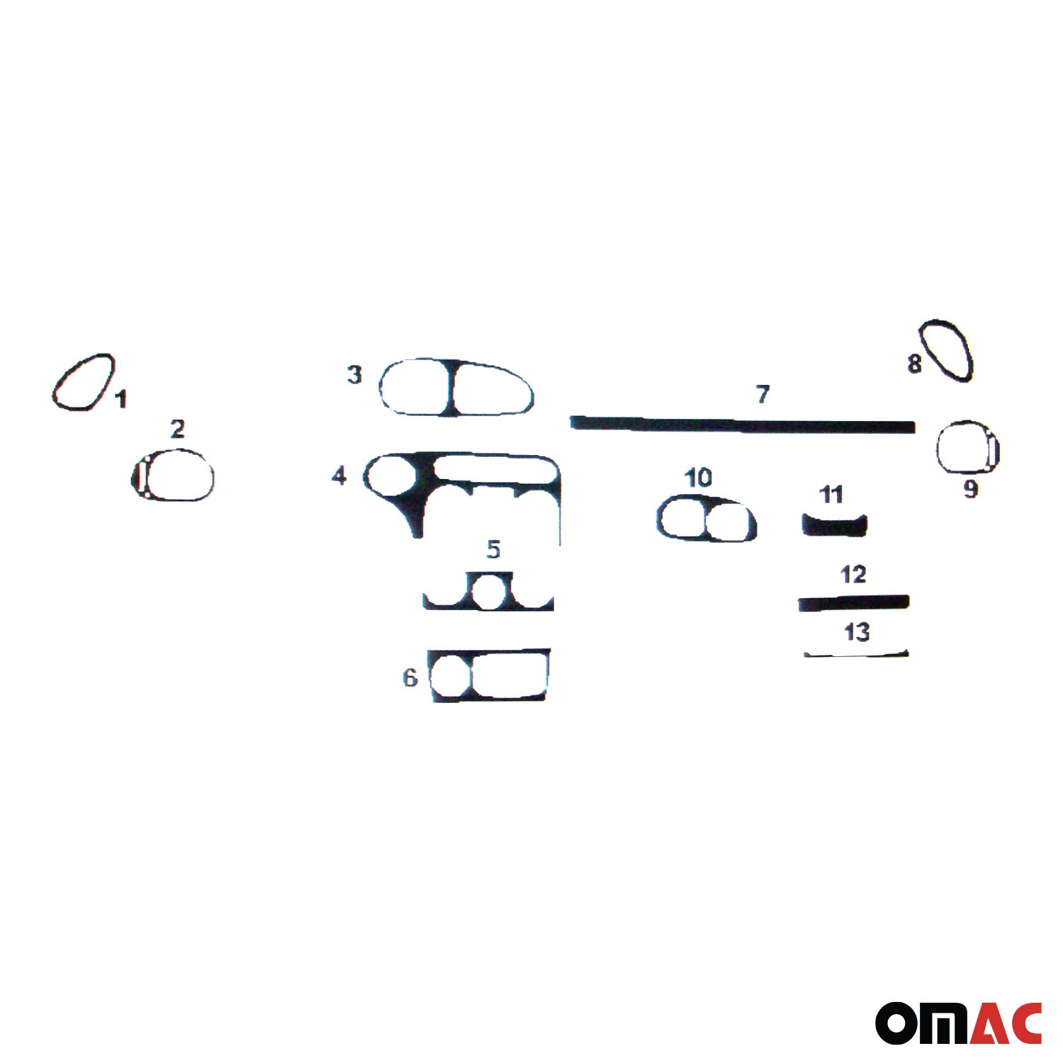 Innenraum Dekor Cockpit für Hyundai Lantra 1995-2000 Aluminium Optik 13tlg