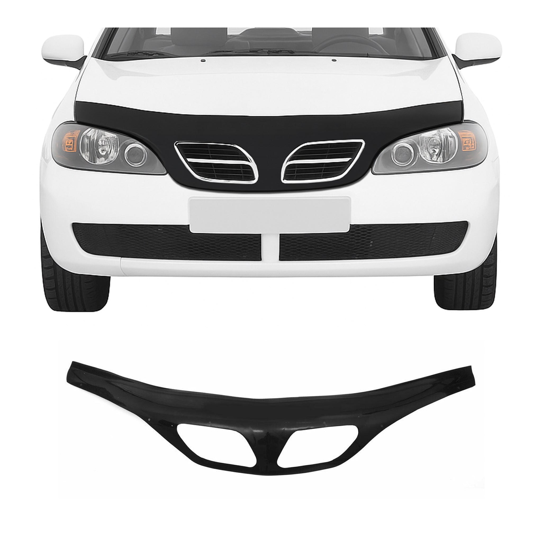 Motorhaube Deflektor Insektenschutz für Nissan Primera mk2 1999-2002 FL Dunkel