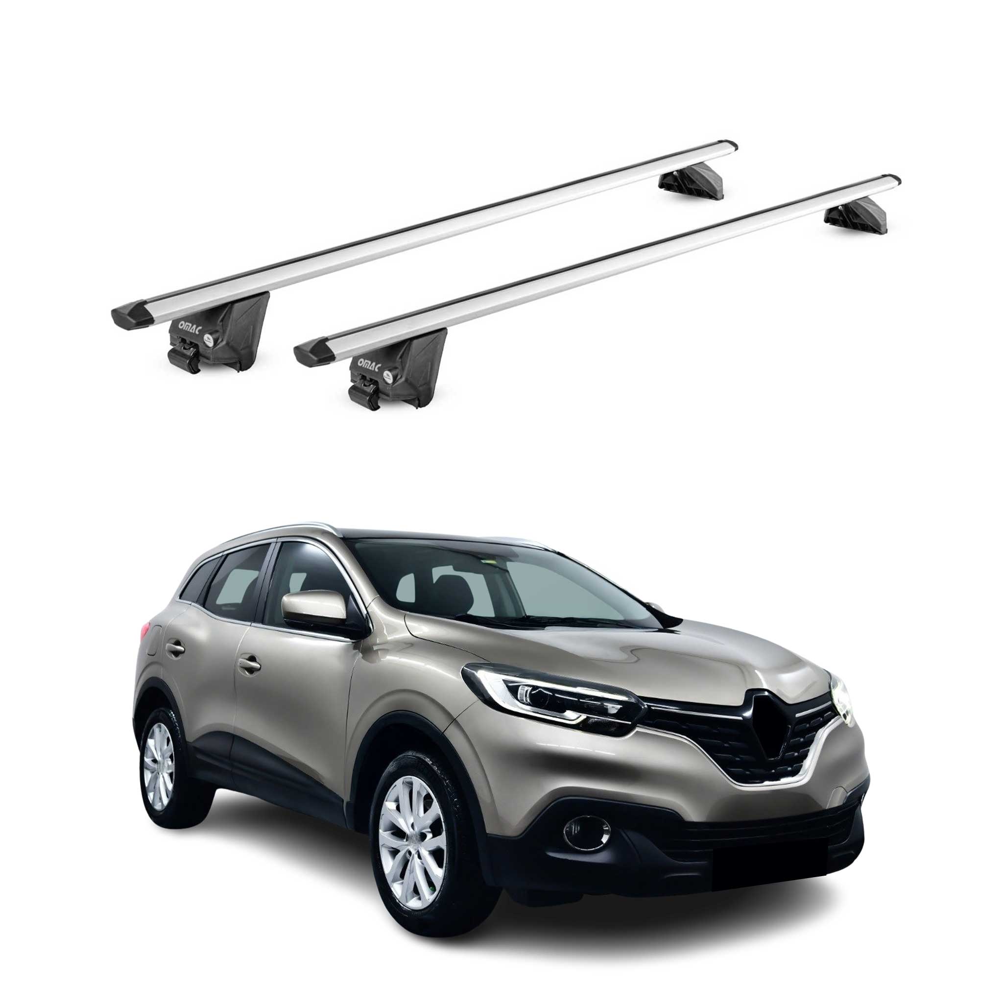Dachträger Grundtäger für Renault Kadjar 2015-2022 100kg Alu Silber 2tlg ABE