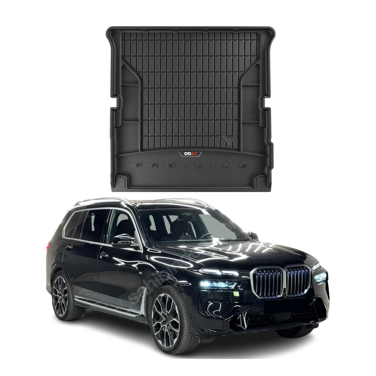 OMAC Gummi Kofferraumwanne für BMW X7 G07 2018-2026 Klappbare 3.Reihe Schwarz