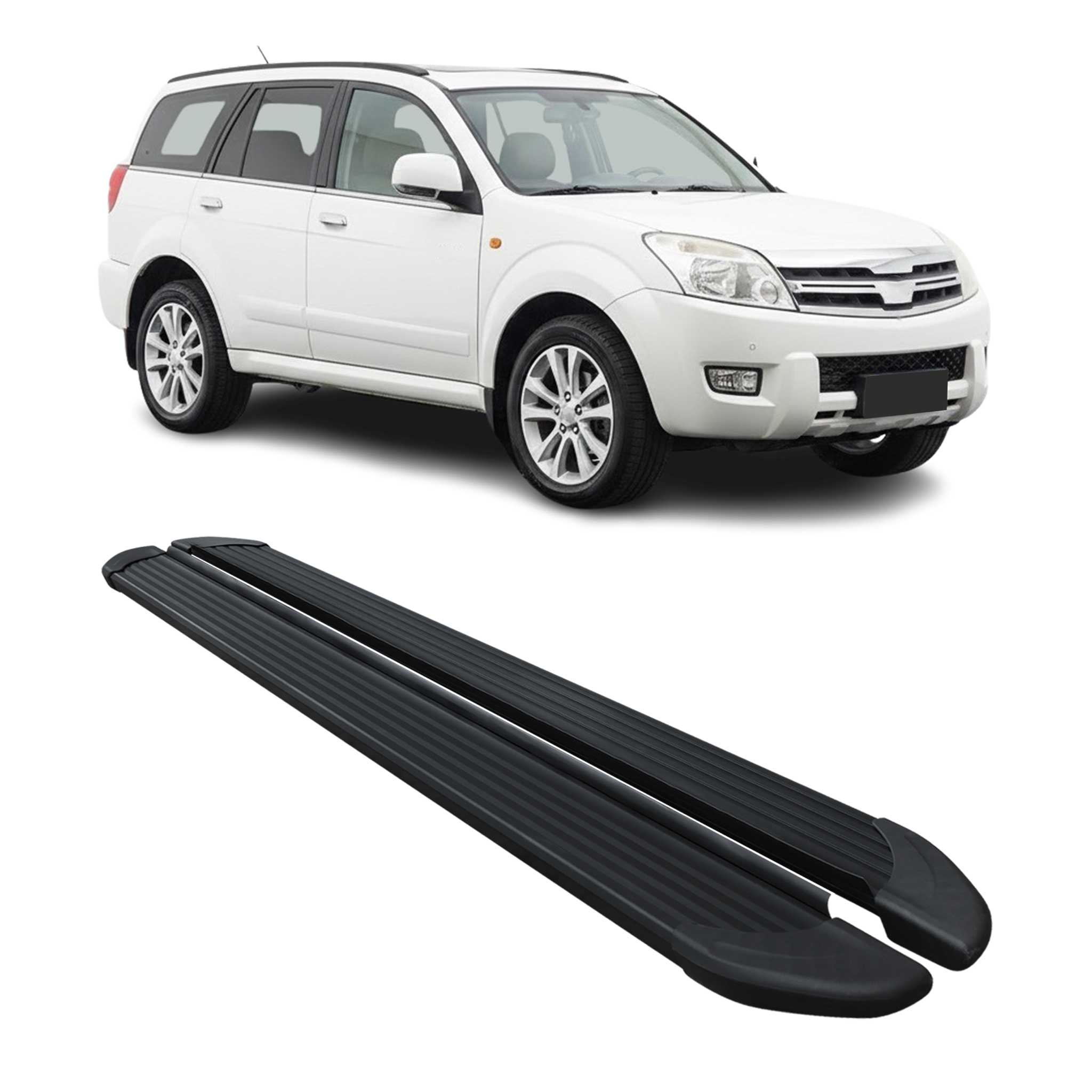 Seitenschweller Trittbretter für Great Wall Hover / Haval 2005-2012 Alu Schwarz