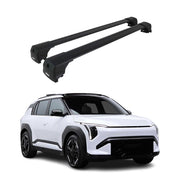 Dachträger Grundtäger für Kia EV3 2024-2026 75kg Aluminium Schwarz 2 tlg