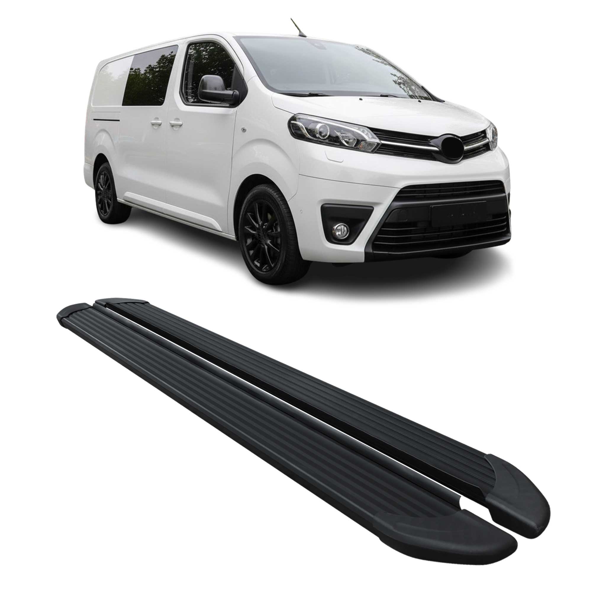 Trittbretter Seitenschweller für Toyota Proace 2016-2026 L2 L3 Langer Schwarz