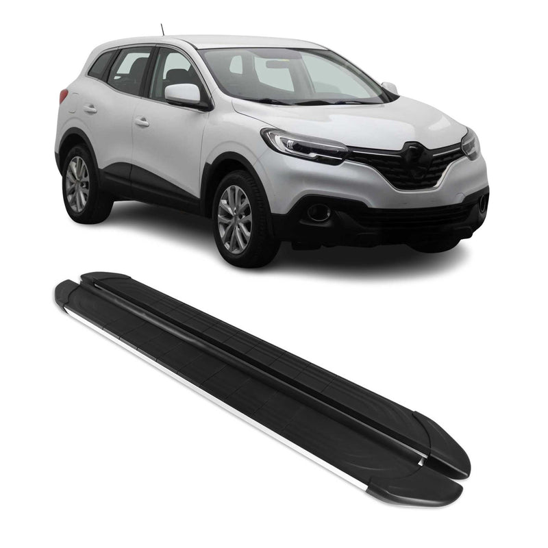 Trittbretter Seitenschweller für Renault Kadjar 2015-2025 Aluminium Schwarz Grau