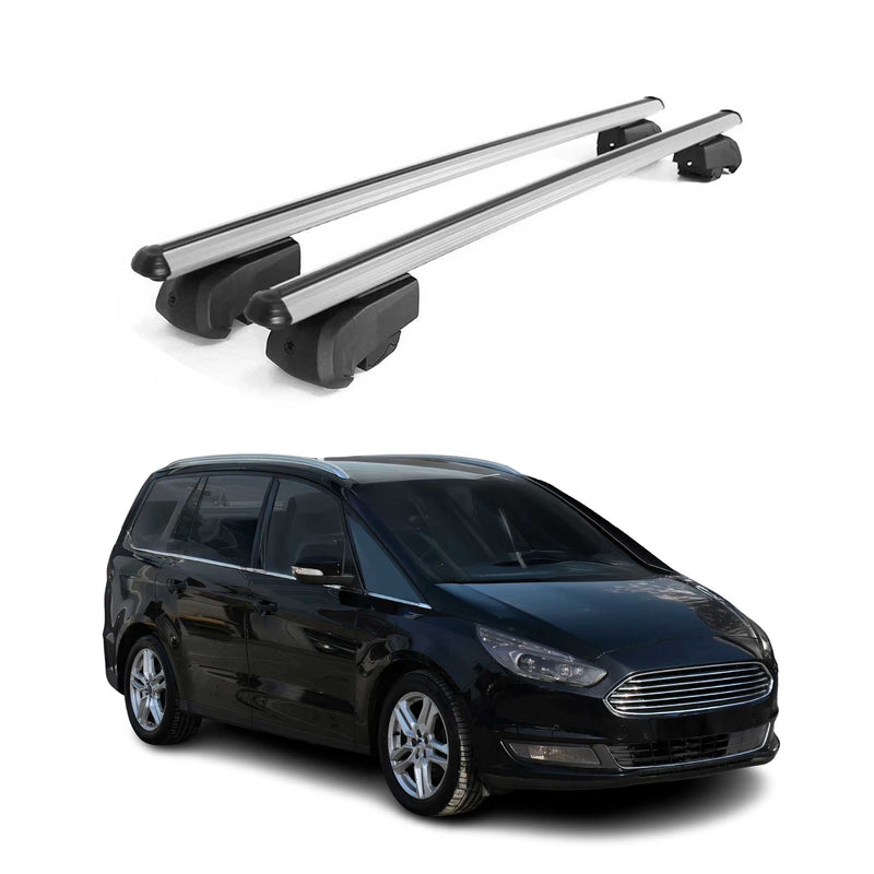 Dachträger Gepäckträger für Ford Galaxy III 2015-2023 ABE Aluminium Grau 2x