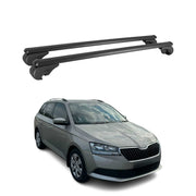 Dachträger Grundtäger für Skoda Fabia mk3 Kombi 2014-2021 75kg Alu Schwarz 2 tlg