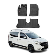 Fußmatten Gummimatten für Dacia Dokker 2012-2022 OMAC Premium 3D Schwarz TPE 3x