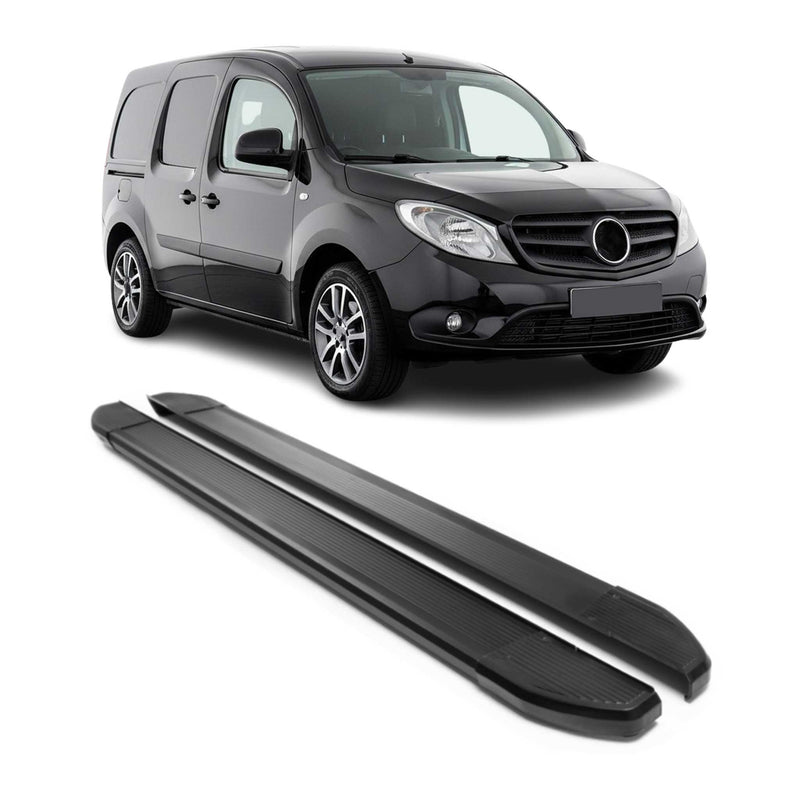 Alu Seitenschweller Trittbretter für Mercedes Citan 2012-2021 Schwarz 2tlg