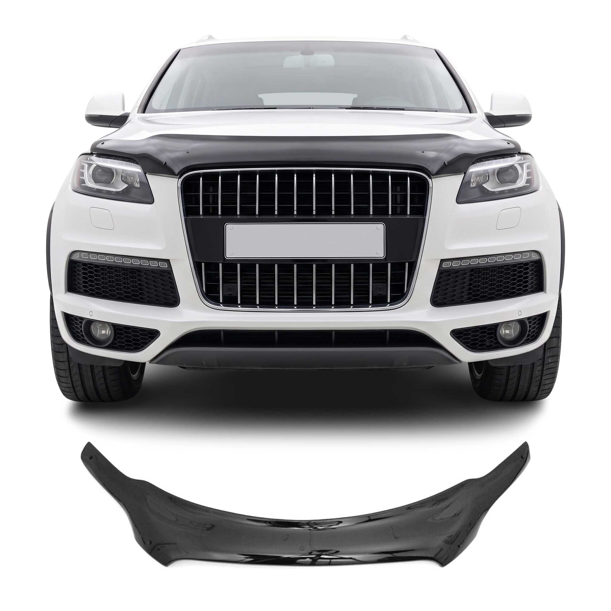 Motorhaube Deflektor Insekten Steinschlagschutz für Audi Q7 4LB 2006-2015 Dunkel