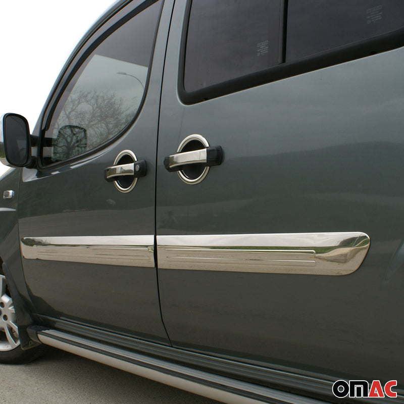 Seitentürleiste Türleisten Türschutzleiste für Fiat Doblo 2006-2010 Edelstahl 4x