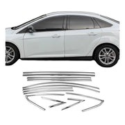 Fensterleisten Fensterrahmen für Ford Focus 2011-2018 Stufenheck Edelstahl 12x