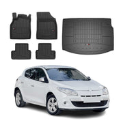 OMAC Fußmatten & Kofferraumwanne Set für Renault Megane 2008-2015 Gummi TPE 5x