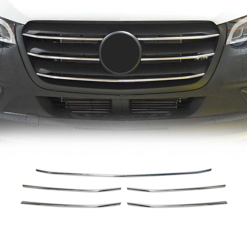 Kühlergrill Leiste Grillleisten für Mercedes Sprinter 907 910 2018-2025 Chrom
