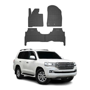 OMAC Gummi Fußmatten für Toyota Land Cruiser 200 2015-2026 Automatten Schwarz 4x