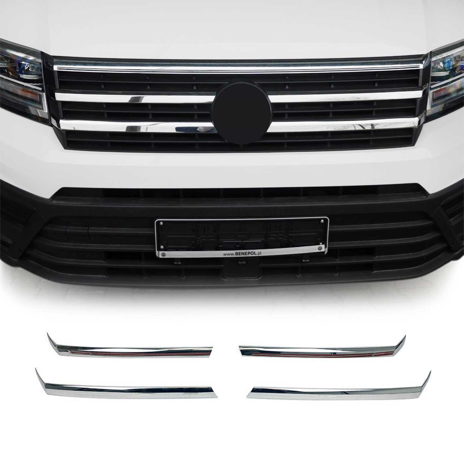 Kühlergrill Leisten Grillleisten für VW Crafter 2017-2026 Edelstahl Chrom 4tlg
