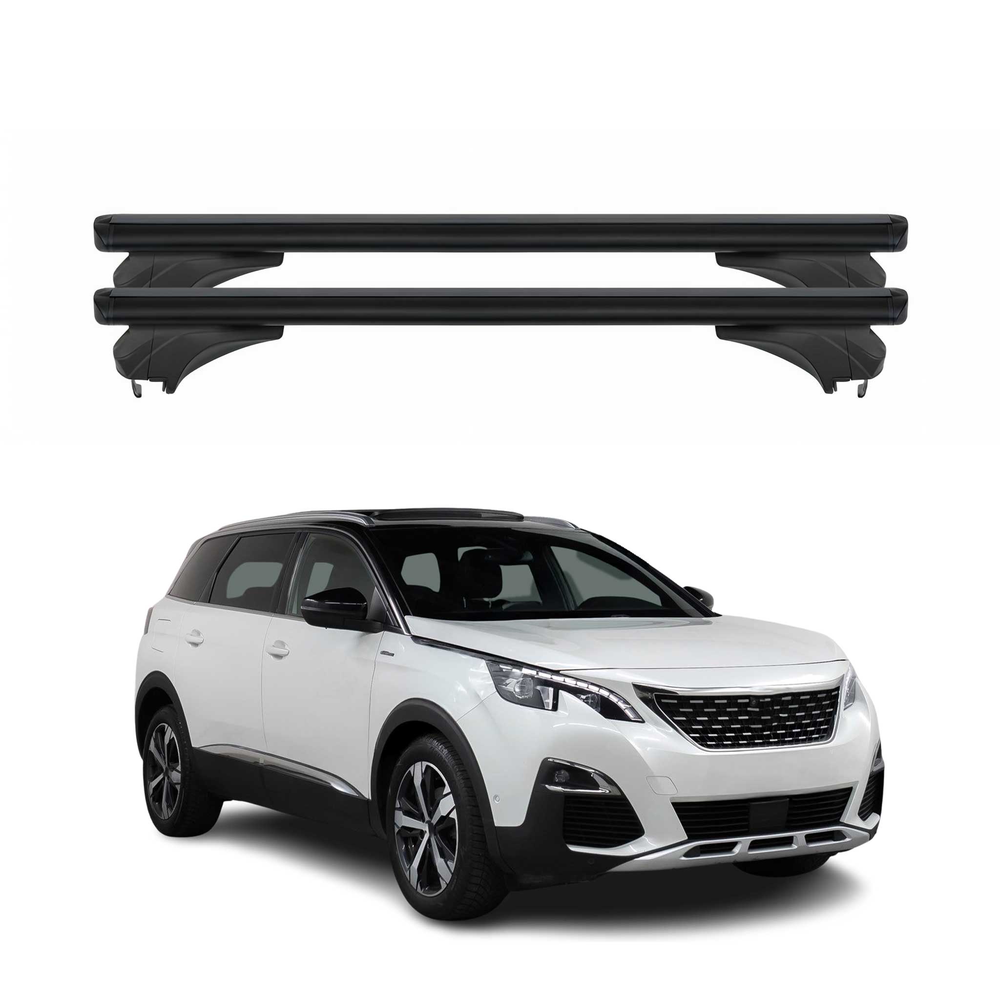 Menabo Dachträger Grundtäger für Peugeot 5008 II 2017-2024 Aluminium Schwarz 2x