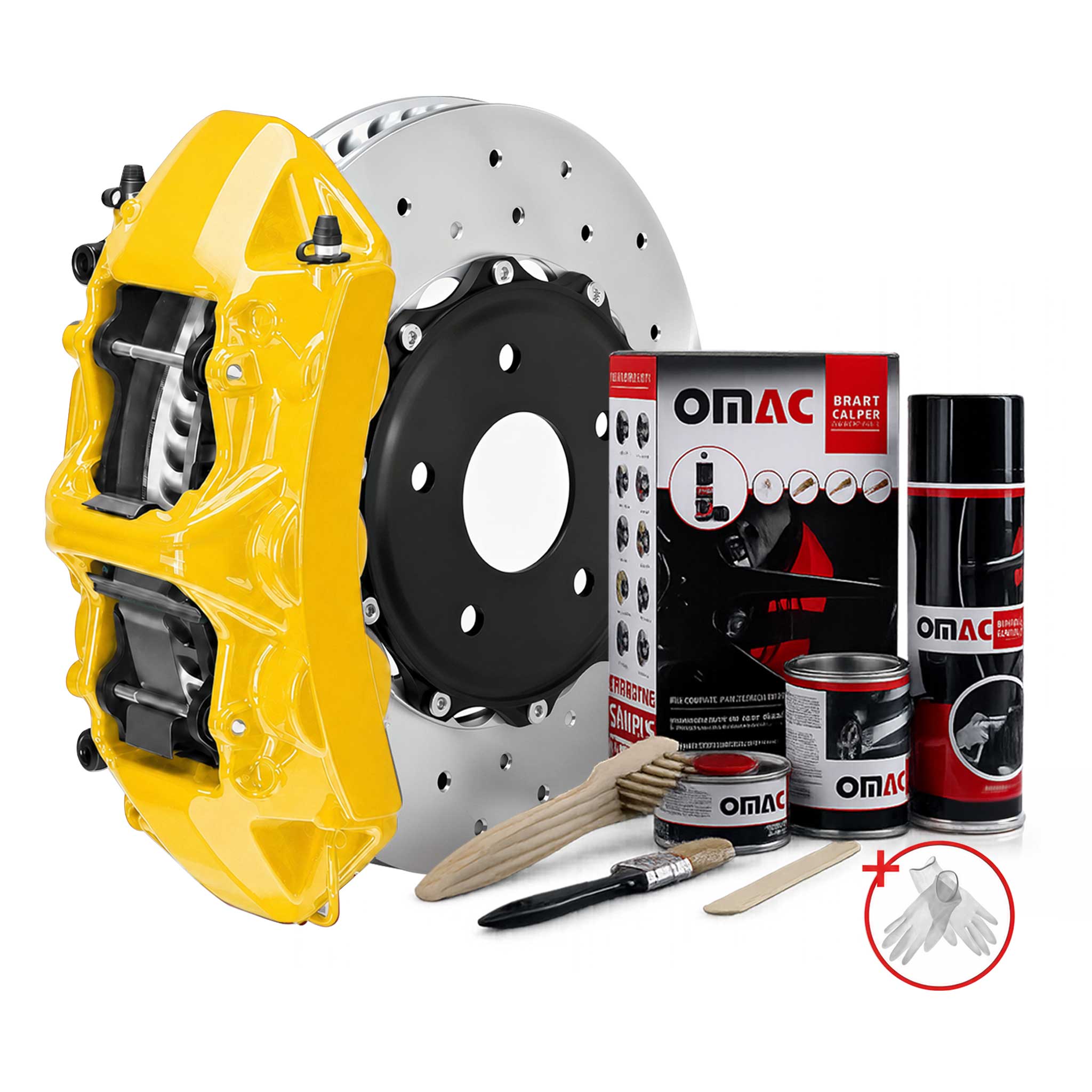 OMAC Bremssattellack Bremssattelfarbe California Gelb Auto Lack Set Tuning
