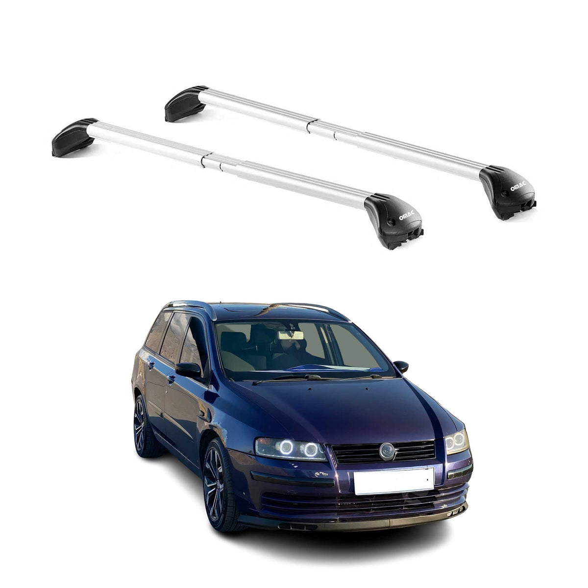 Dachträger Grundtäger für Fiat Stilo Kombi 2001-2010 5 tür 100kg Alu Grau 2x ABE