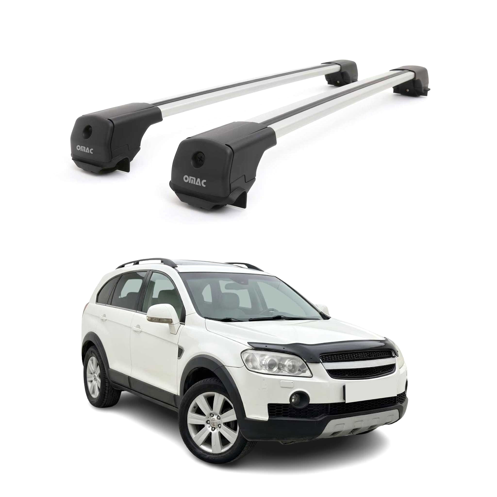 Dachträger Grundträger für Chevrolet Captiva 2006-2016 Aluminium 75kg Grau 2tlg