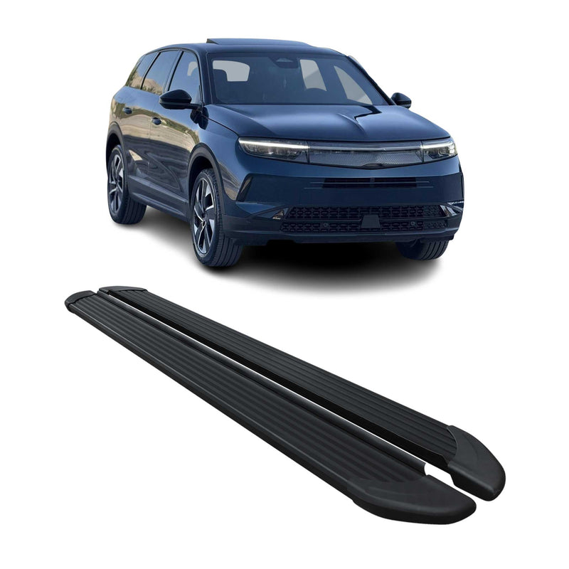 Seitenschweller Trittbretter Schweller für Opel Grandland II 2024-25 Alu Schwarz
