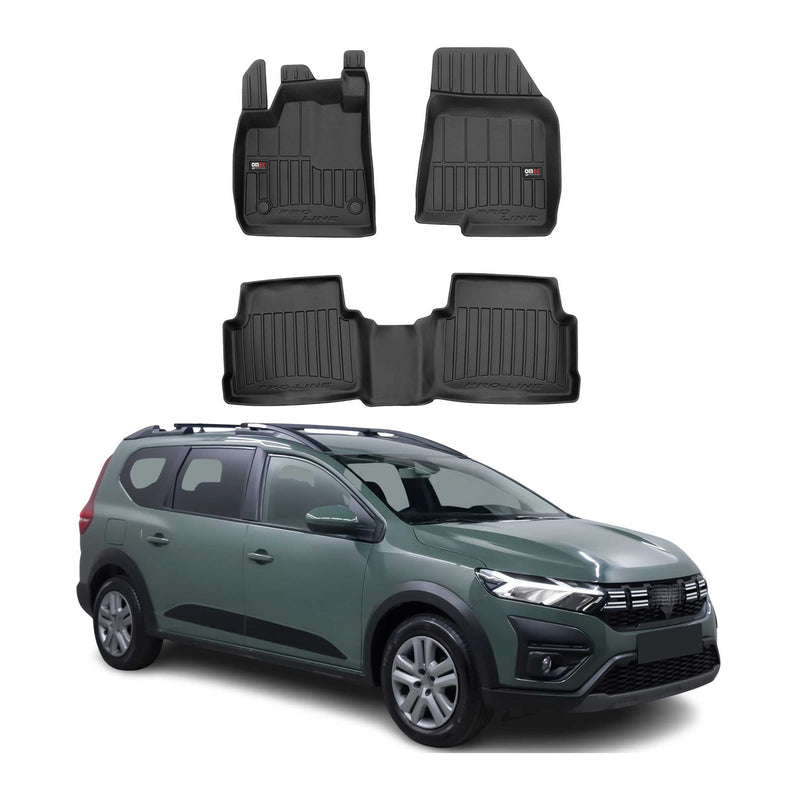 Fußmatten Gummimatten für Dacia Jogger 2021-2025 OMAC Premium 3D Schwarz TPE 3x