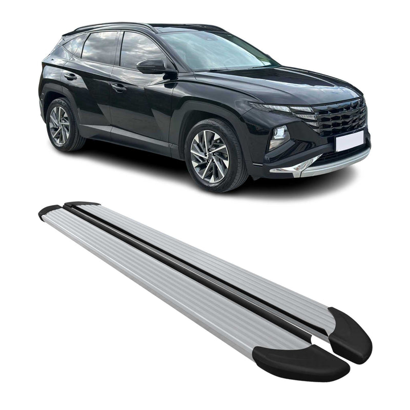 Seitenschweller Trittbretter Schweller für Hyundai Tucson 2020-2025 Alu Grau