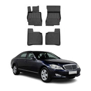 OMAC Gummi Fußmatten für Mercedes S Klasse W221 Langer 2005-2013 Premium TPE 4x