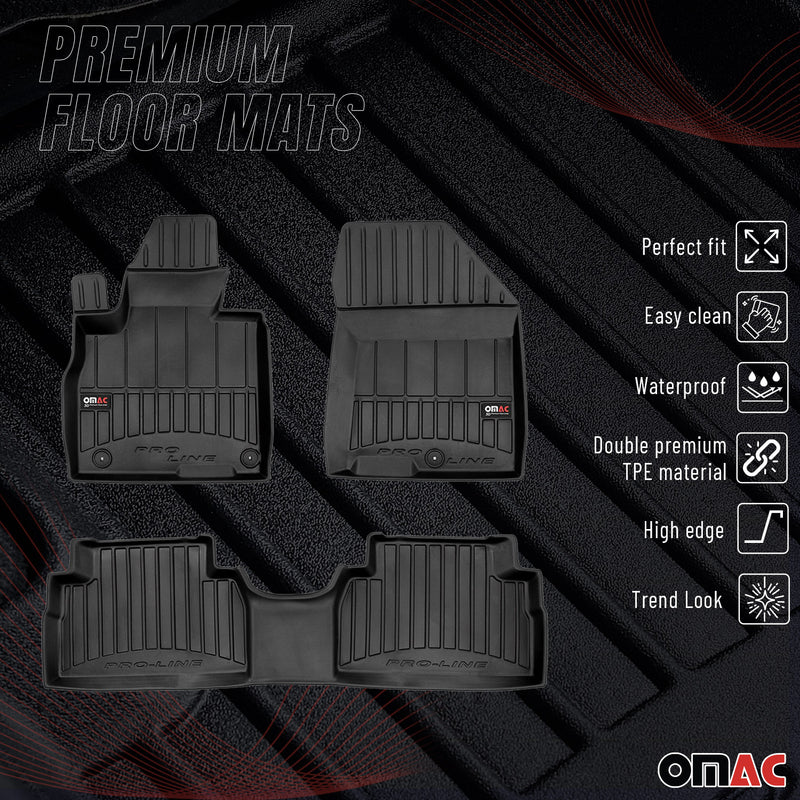 OMAC Gummi Fußmatten für Hyundai Santa Fe 2018-2025 Premium Gummi Schwarz 3tlg