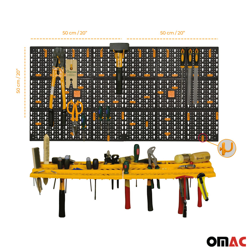 Werkstattwand Werkzeughalter Lochwand 2 Wandplatten 2 Ablagen 50 Haken Set