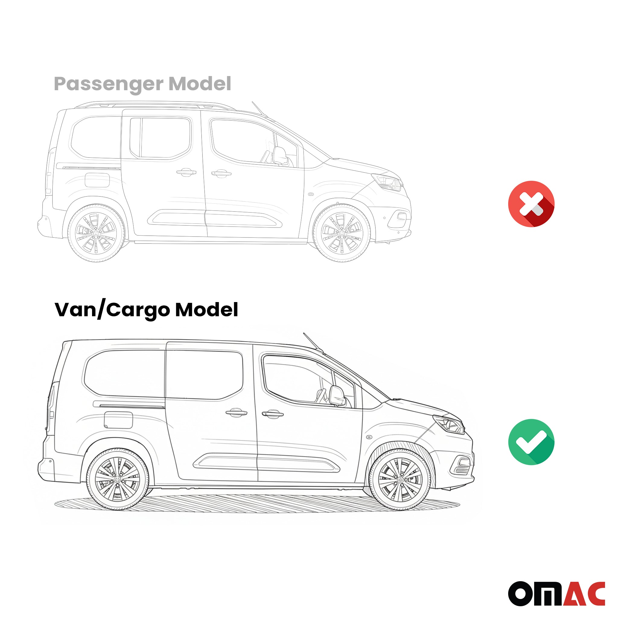 Trittbretter Seitenschweller für Toyota Proace City 2019-2026 Van L2 Silber 2tlg