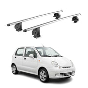 Alu Dachträger für Chevrolet Matiz I 1998-2005 TÜV T-Nut 75 kg 2tlg Silber