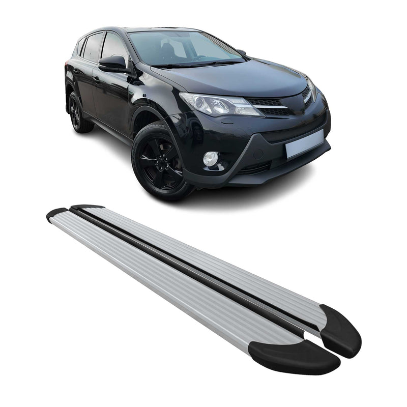 Seitenschweller Trittbretter Schweller für Toyota RAV4 2013-2018 Aluminium Grau