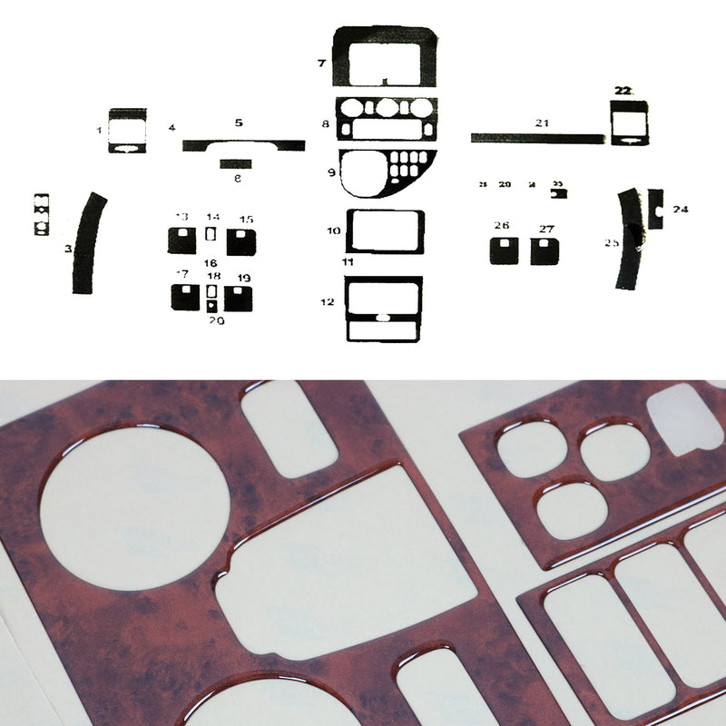 Innenraum Dekor Cockpit für Mercedes Vito W638 1996-2003 Wurzelholz Optik 30tlg