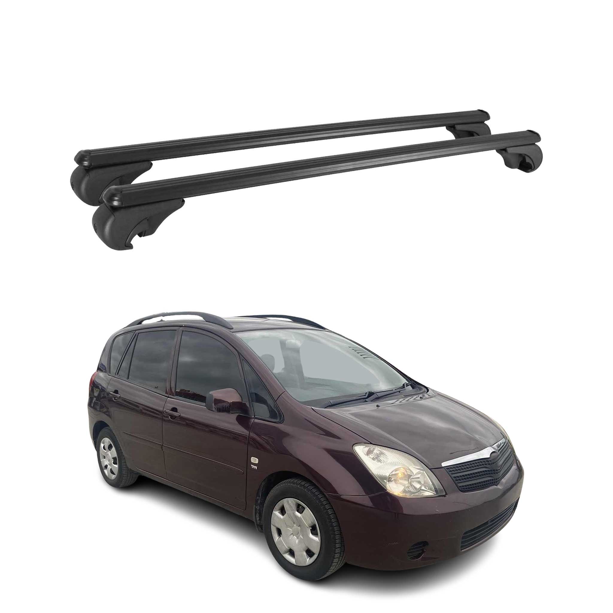 Dachträger für Toyota Yaris Verso 1999-2005 Gepäckträger Grundträger Alu Schwarz