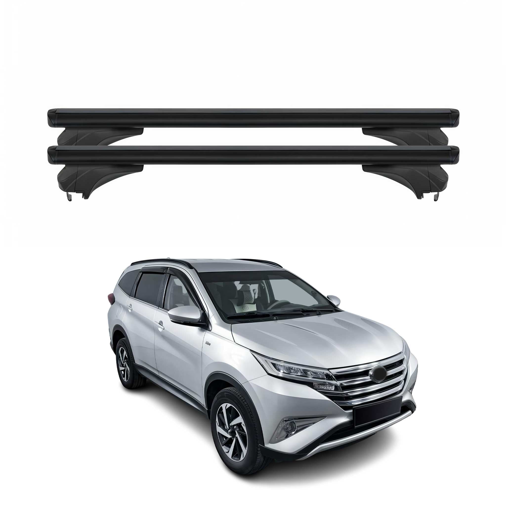 Menabo Dachträger für Toyota Rush F800/F850 2018-2026 Aluminium Schwarz 2 tlg
