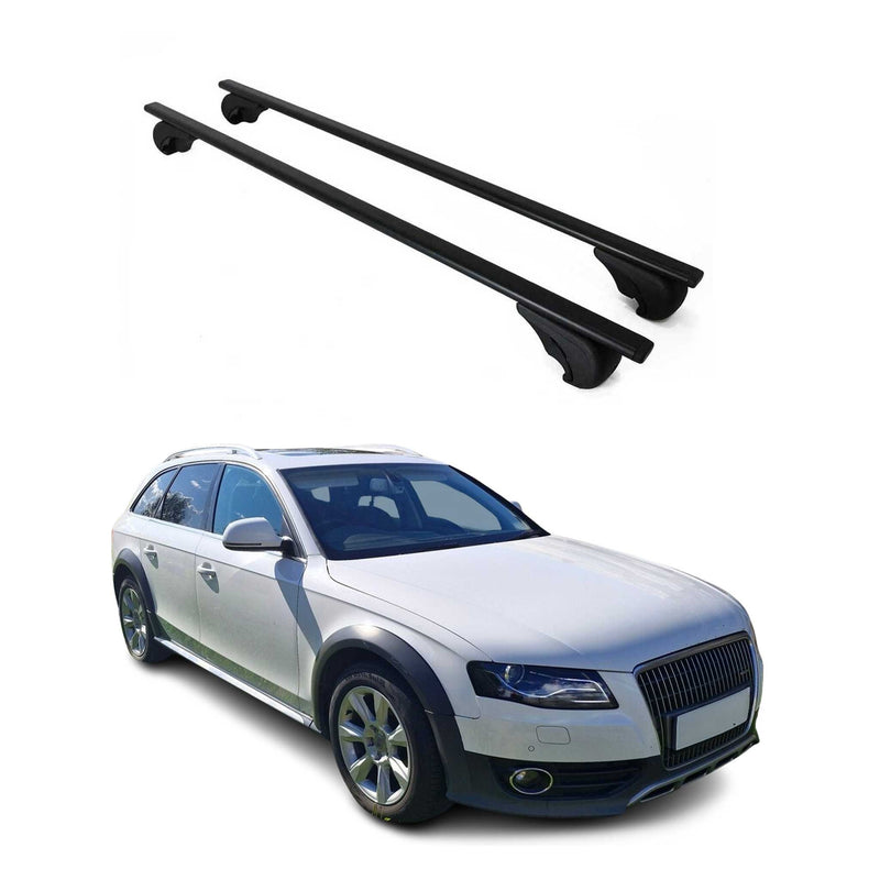 Dachträger Grundtäger für Audi A4 B8 Avant 2008-2015 75kg Metall Schwarz 2 tlg