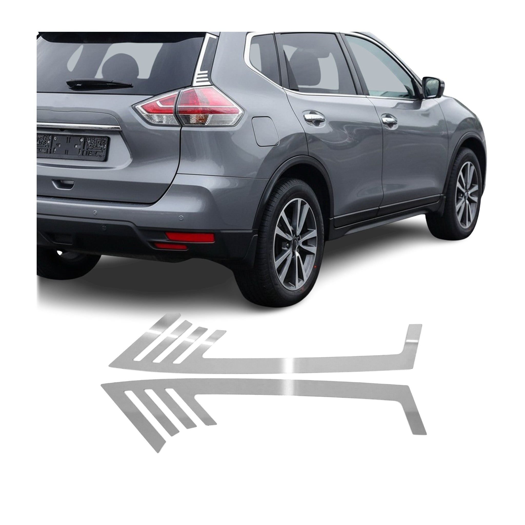 Spoiler Leiste Kofferraum Leiste für Nissan X-Trail 2014-2025 Edelstahl Silber