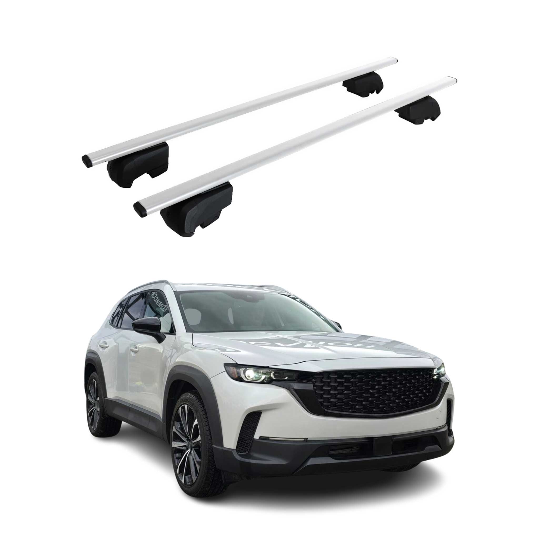 Dachträger Grundtäger für Mazda CX-50 2023-2026 75kg Metall Silber 2 tlg