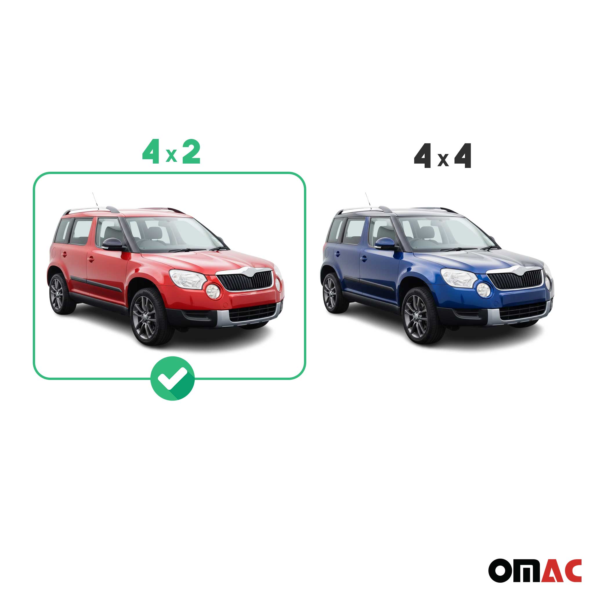 Edelstahl Seitenschweller Schwellerrohre für Skoda Yeti 2009-2013 Silber