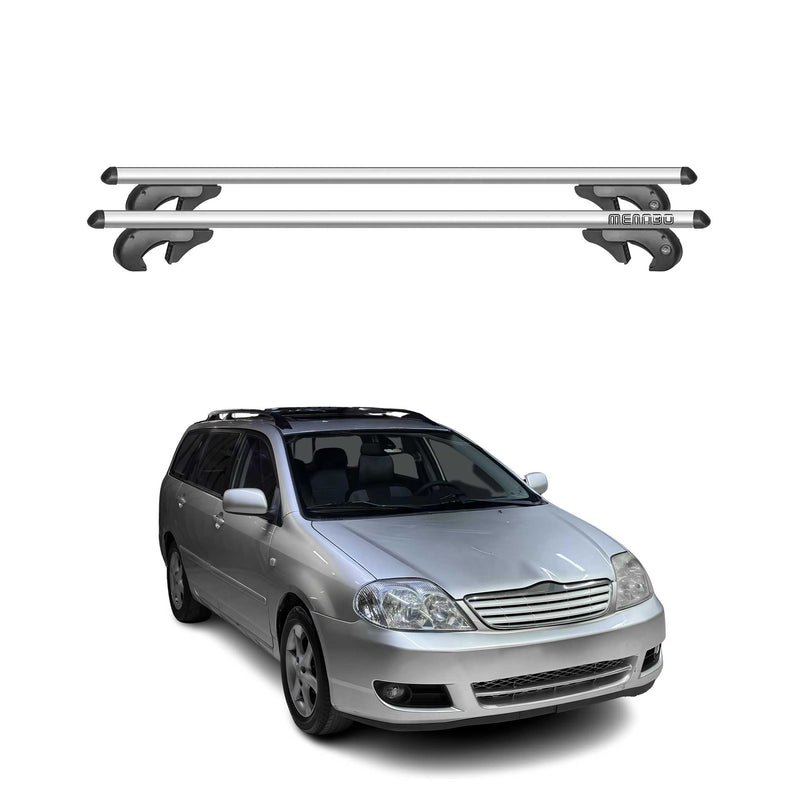 Menabo Dachträger für Toyota Corolla E12 Kombi 2002-2005 90kg Alu Silber 2x