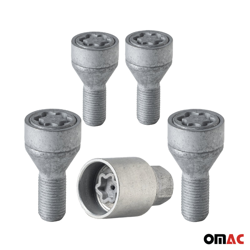 Radschloss Radschrauben Satz für Nissan Micra 2004-2010 Silber 4x M12X1.5