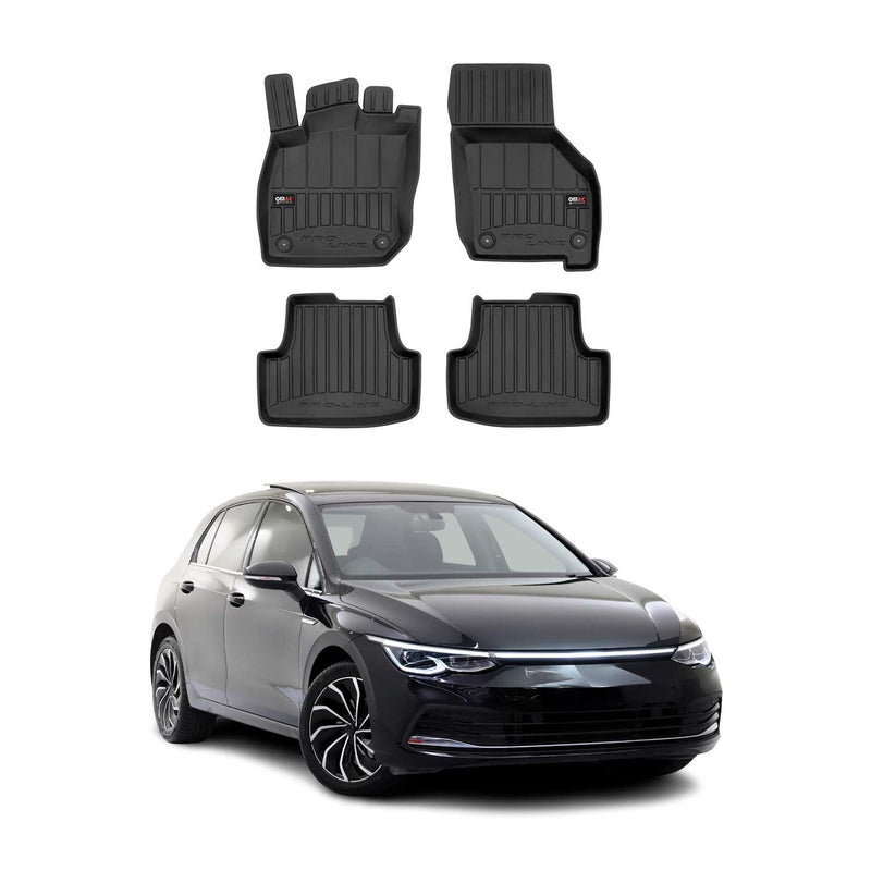 OMAC Gummi Fußmatten für VW Golf Mild Hybrid 2020-2025 Premium Gummi Schwarz 4x