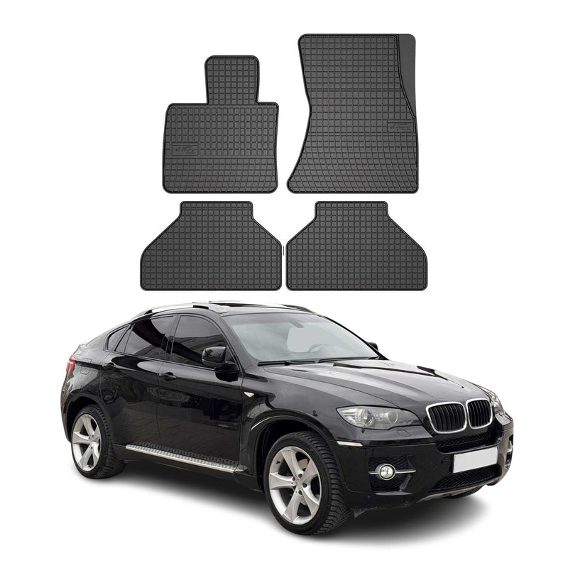 OMAC Gummi Fußmatten für BMW X6 E70 E71 E72 2007-2014 Automatten Schwarz 4tlg