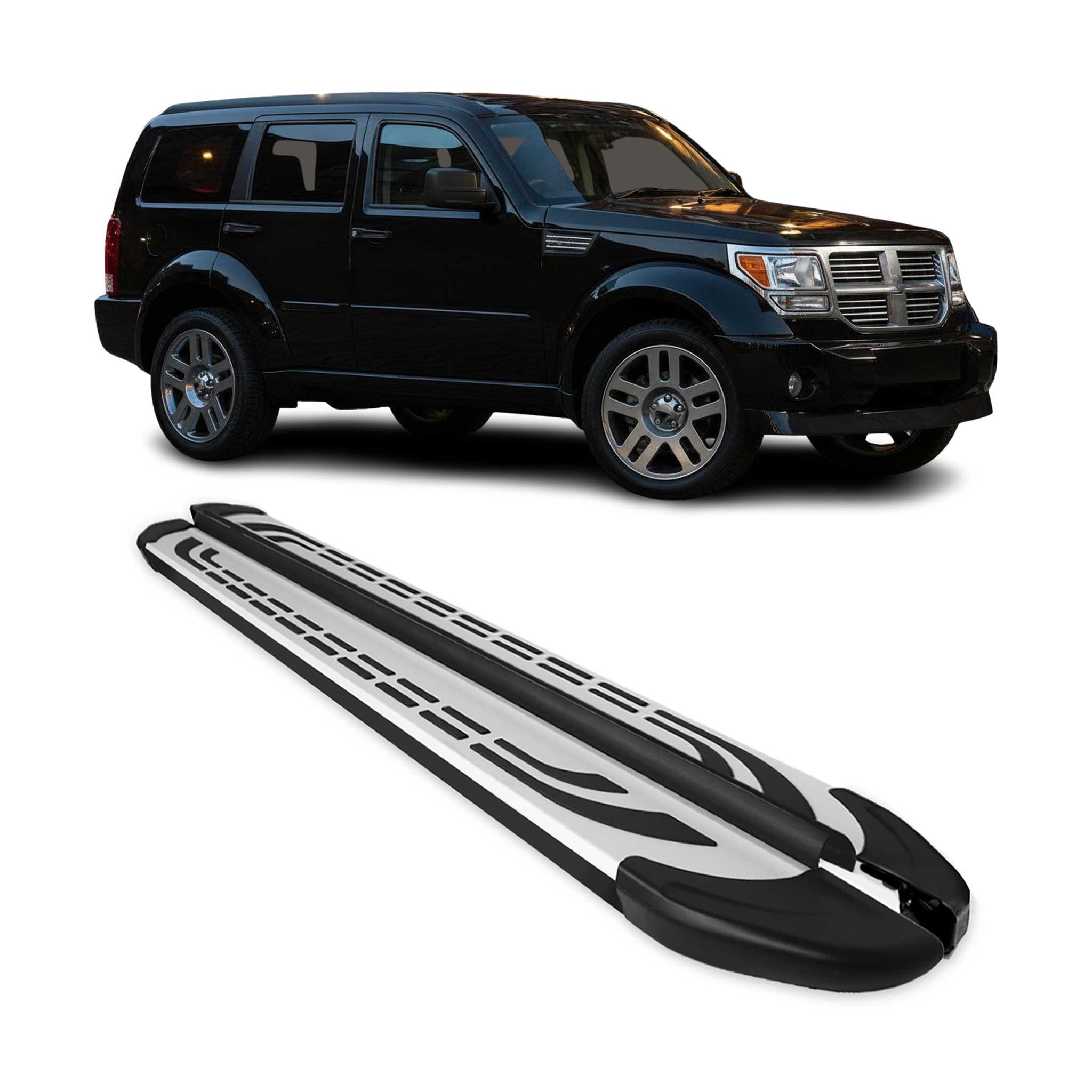 Trittbretter Seitenschweller Seitenbretter für Dodge Nitro 2007-2011 Alu Schwarz