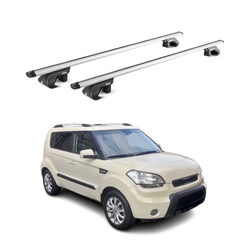 Dachträger Grundtäger für Kia Soul 2008-2013 5 tür 90kg Alu Silber 2 tlg ABE