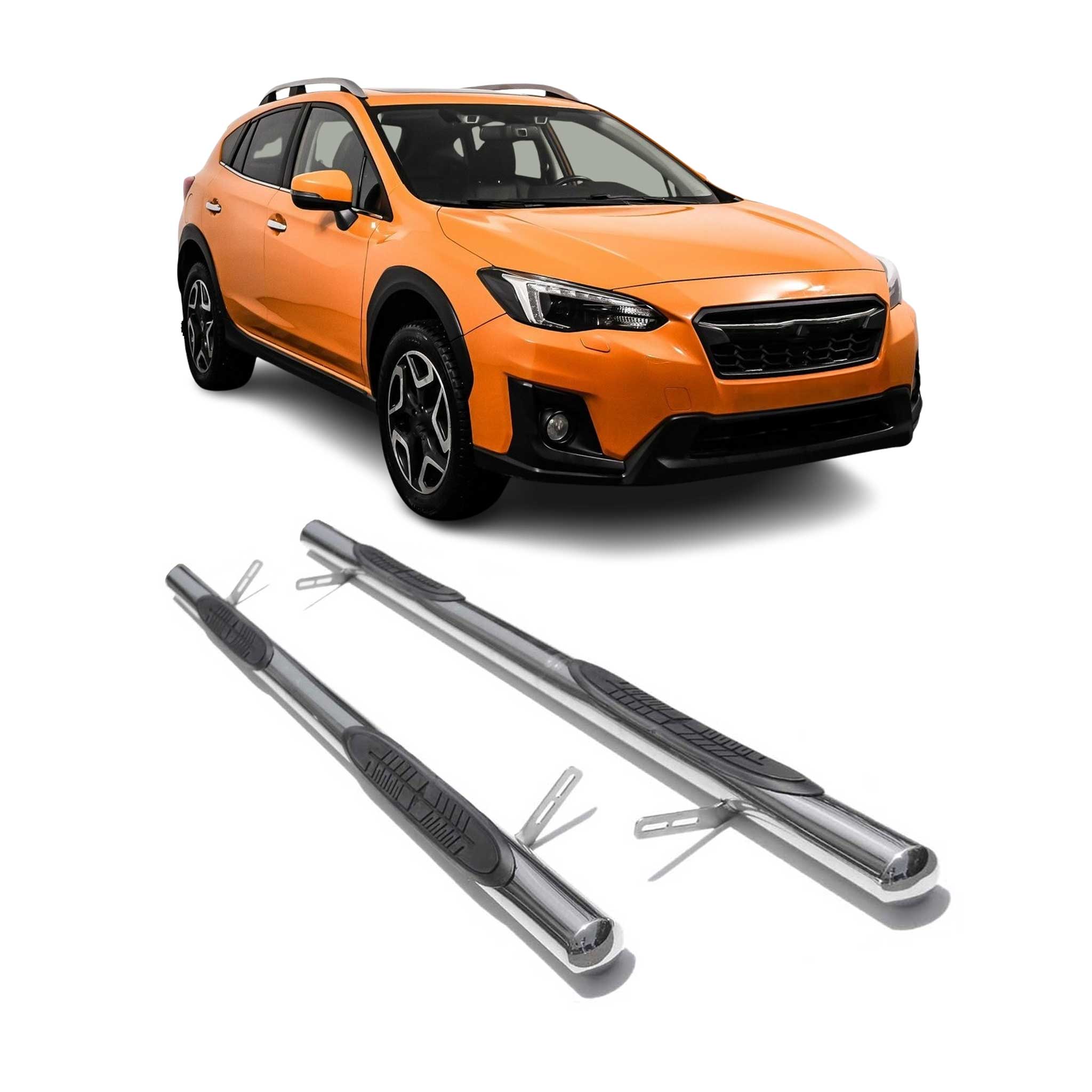 Edelstahl Trittbretter Schwellerrohre für Subaru XV 2012-2017 Edelstahl Silber