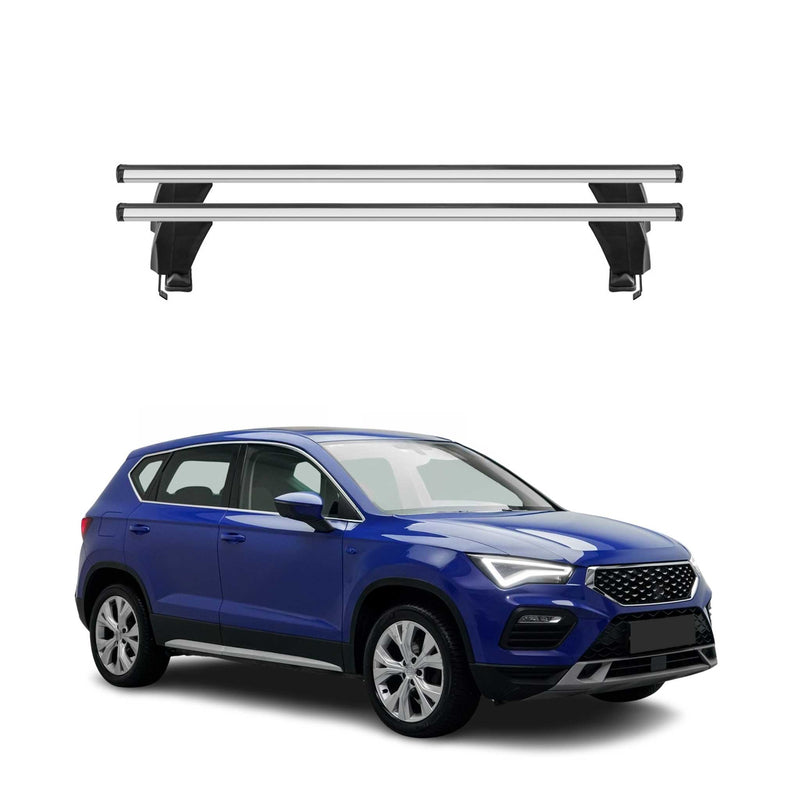 Menabo Dachträger Grundtäger für Seat Ateca 2016-2020 Pre-FL 50kg Alu Silber 2x